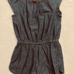 Tea Collection Girl’s Blue Denim Romper Shorts Size 4T
